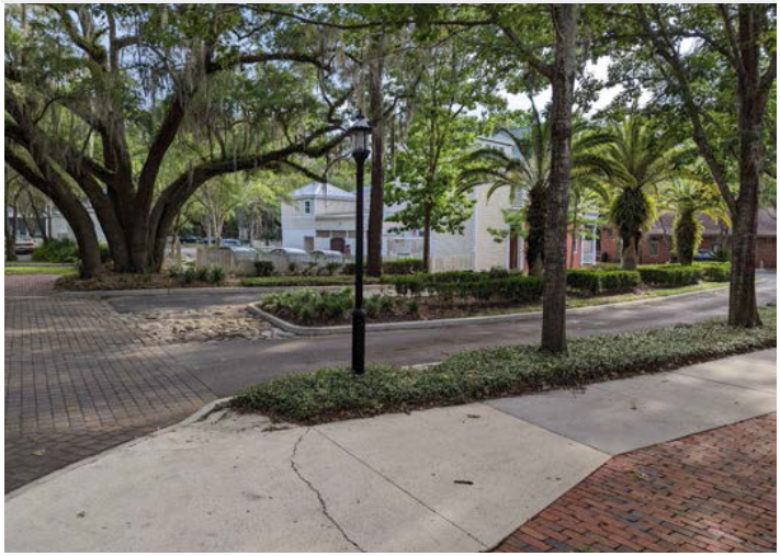 Diverse materials and plantings creating a memorable street