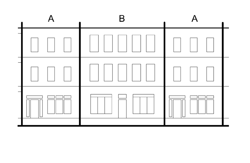 Diagram 2. Illustration of facade configurations with a clearly different rhythm