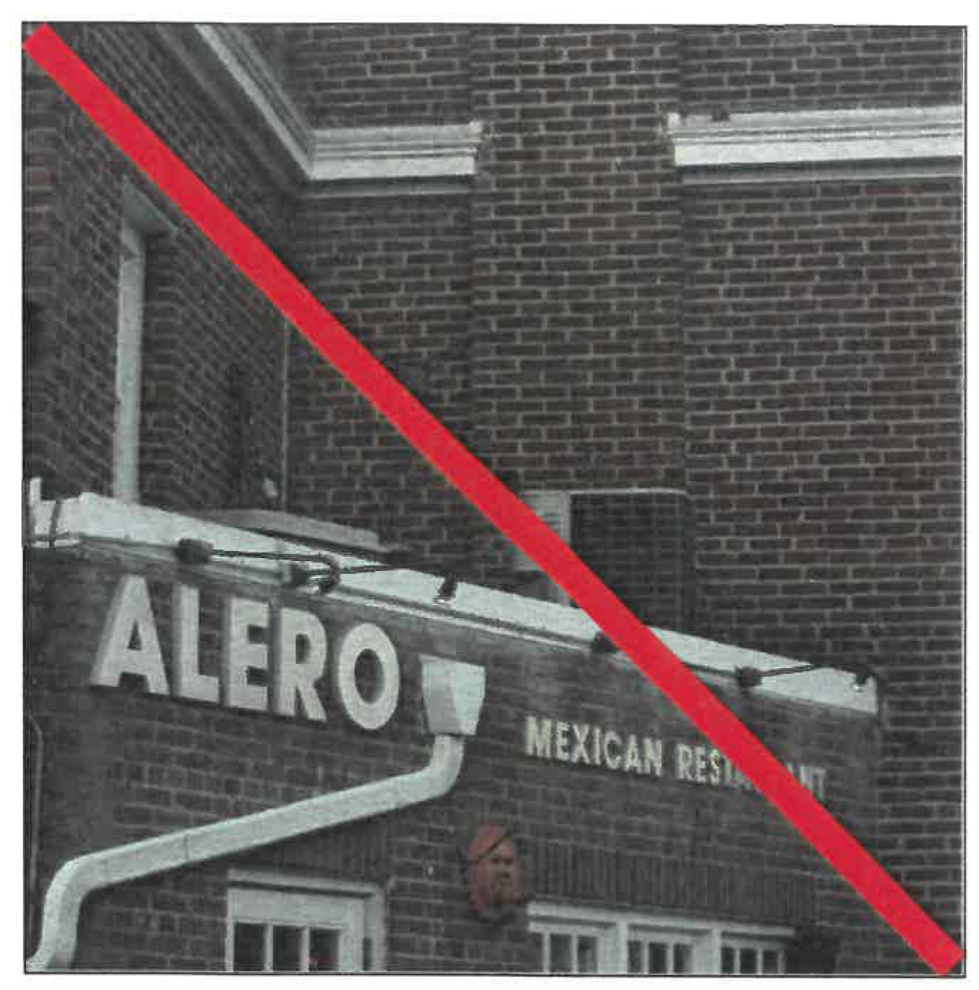 Not permitted, visible from the street-space