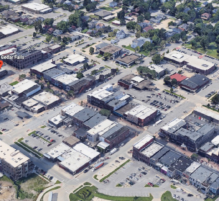 Birds-Eye Downtown Cedar Falls