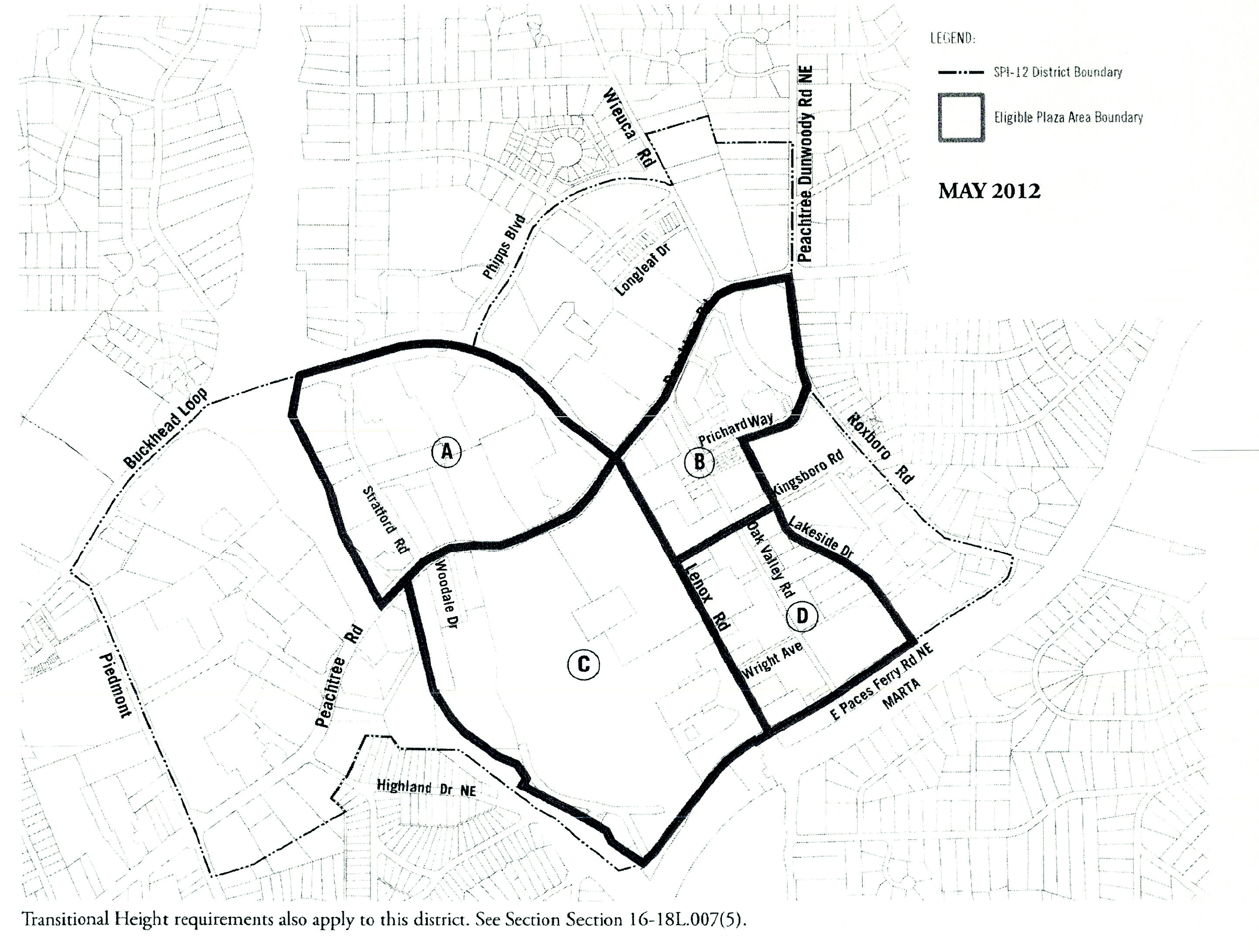 MAP ATTACHMENT D SPI-12 BUCKHEAD/LENOX STATIONS DISTRICT INCENTIVIED PLAZAS MAP