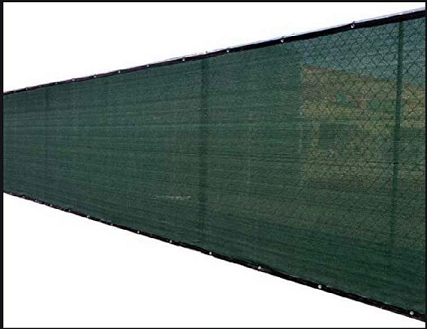 CHAIN LINK FENCE WITH GREEN TARP (50% TRANSLUCENT—ESTIMATED)