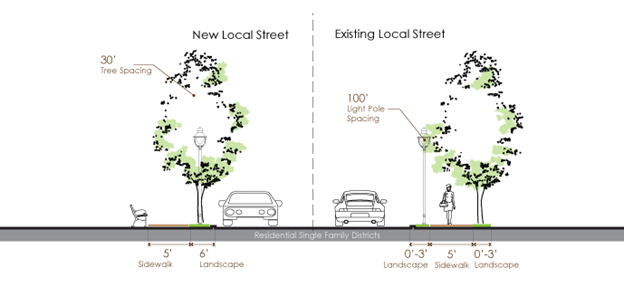 Streetscape Figure—Local Streets, Single Family Residential Districts