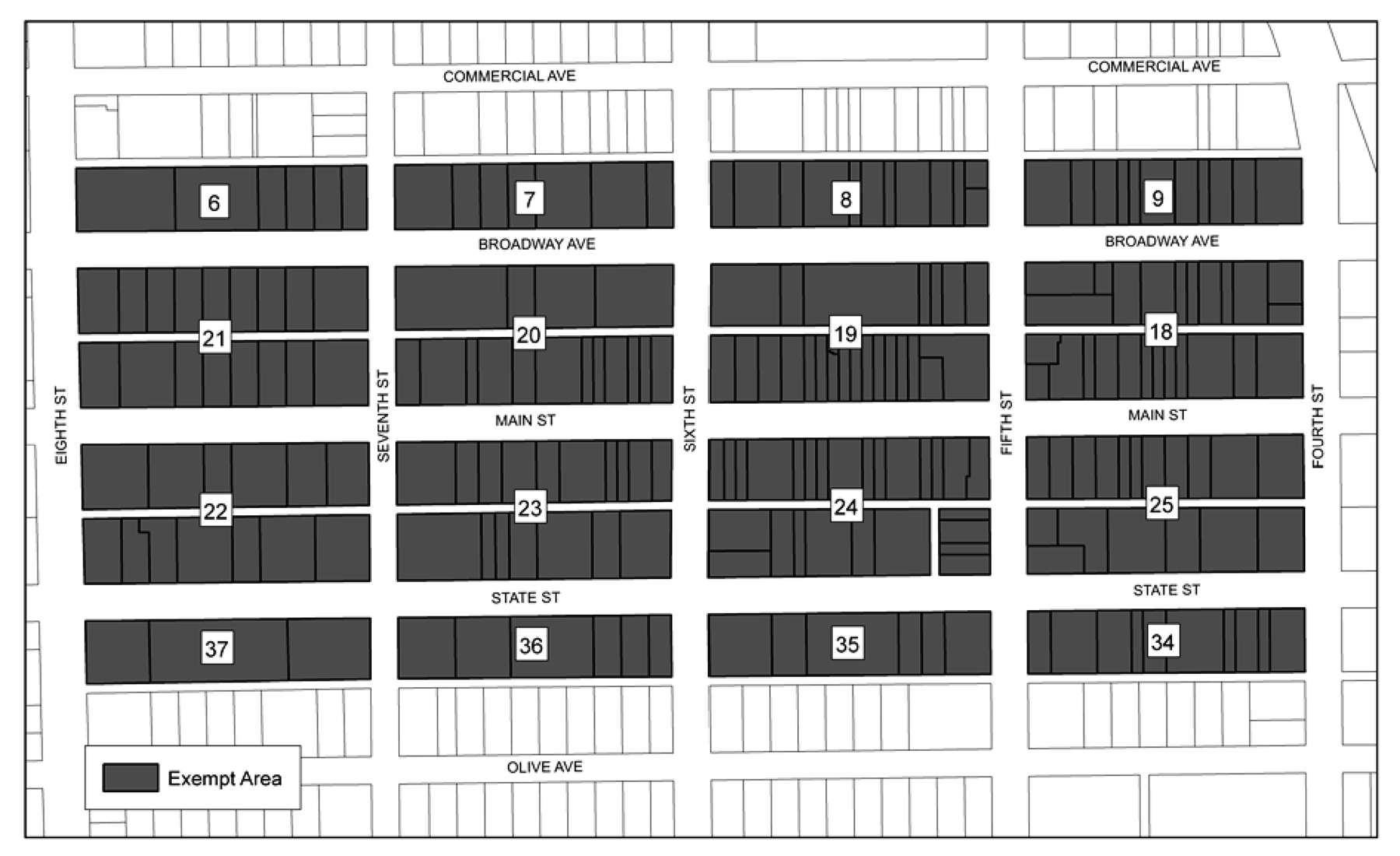 Figure 29-130.1. Area Exempt from Required Parking