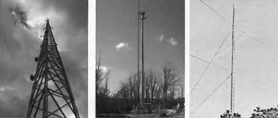 Typical Lattice Tower Typical Mono-Pole Tower Typical Guyed Wire Tower