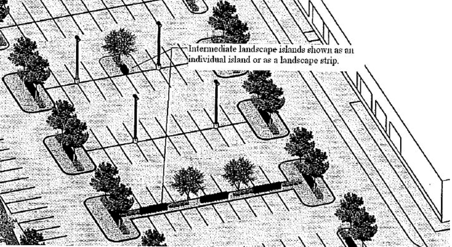Figure D — Interior Parking areas — Intermediate Landscape Islands.