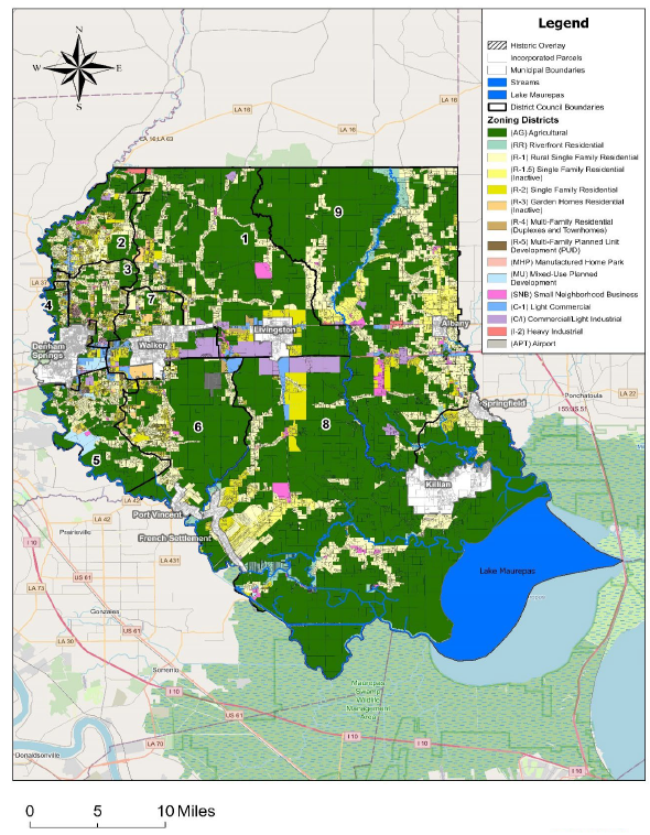 Livingston Parish Zoning Map Adopted February 27, 2025