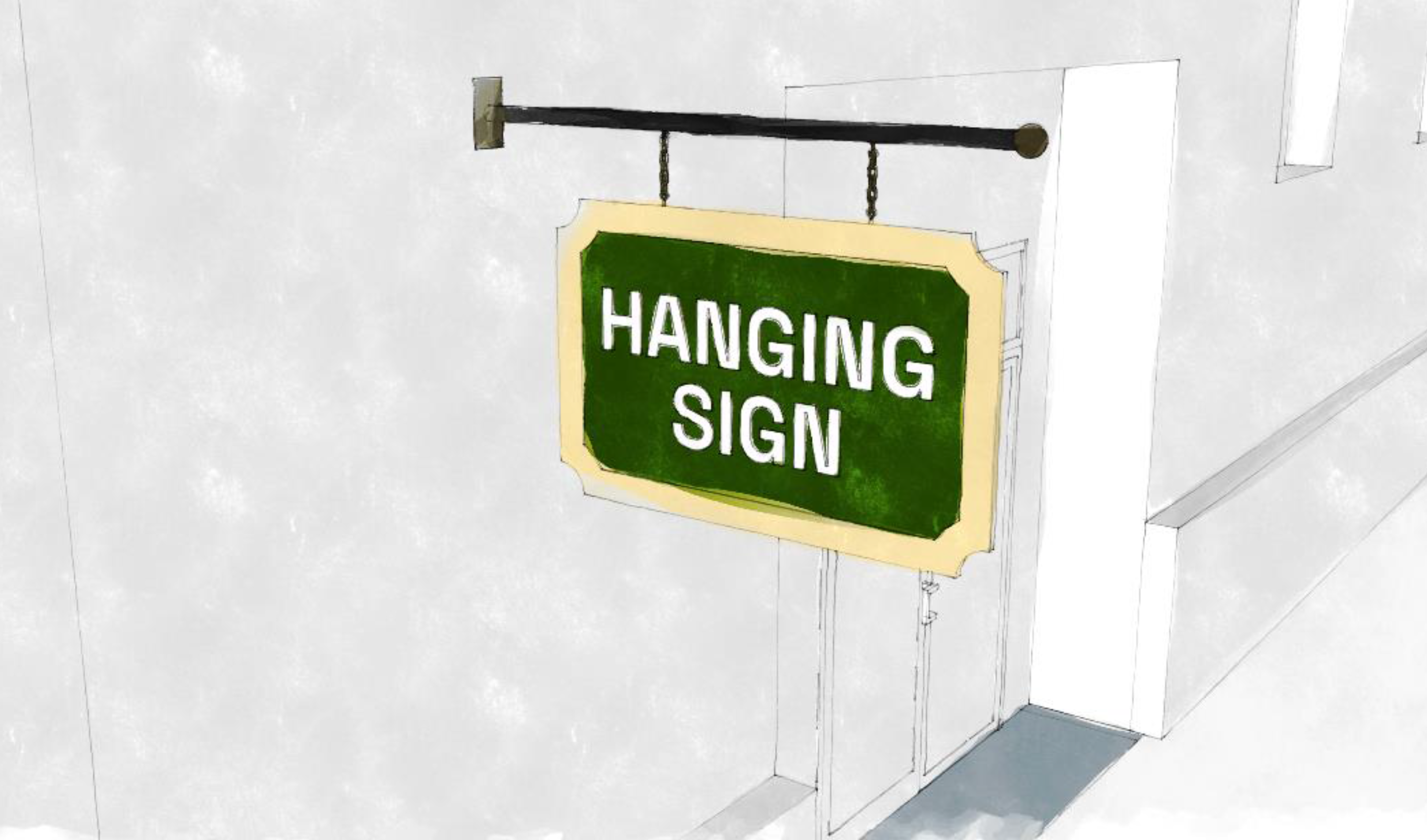 Figure 10.3.10: Hanging Sign Examples.
