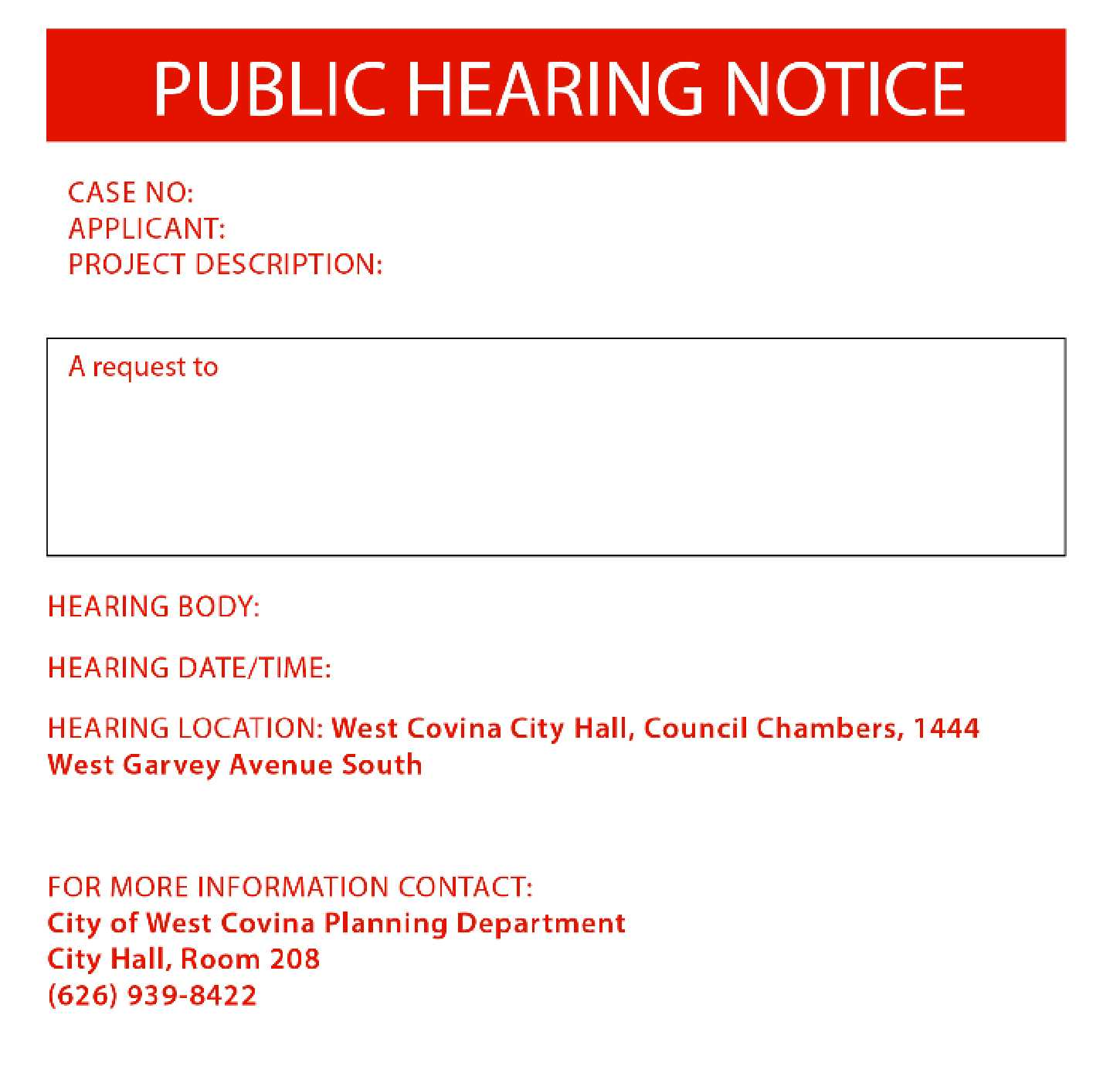 Figure 6-2 On-site Notification Sign Example