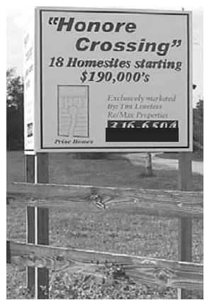 Subdivision Development Sale Sign