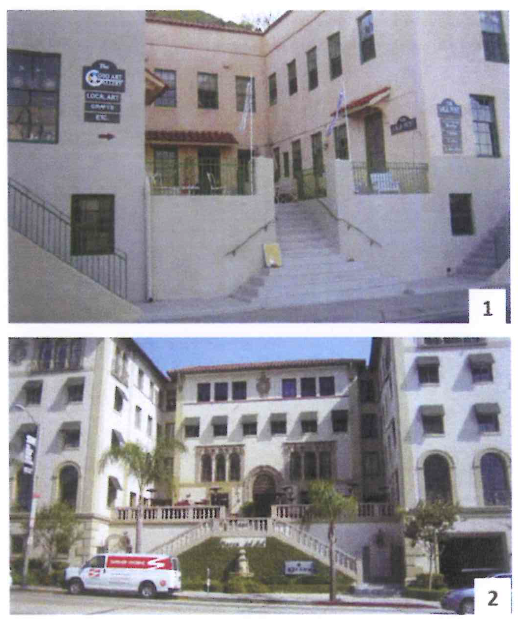 Figure 3-7: Examples of Forecourts 1. Elevated Forecourt 2. Elevated Forecourt forming a dining terrace