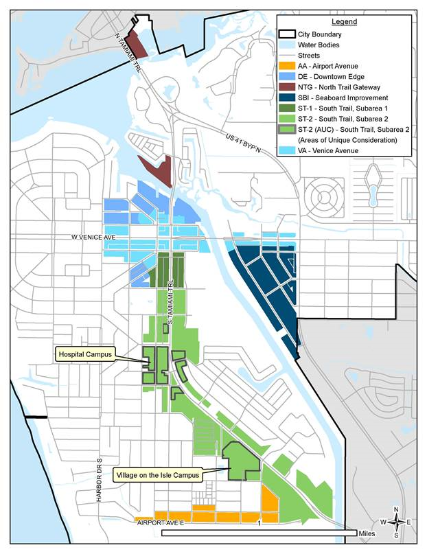 Figure. 2.3.1.2. City of Venice Implementing Mixed Use Districts—Southern Extent
