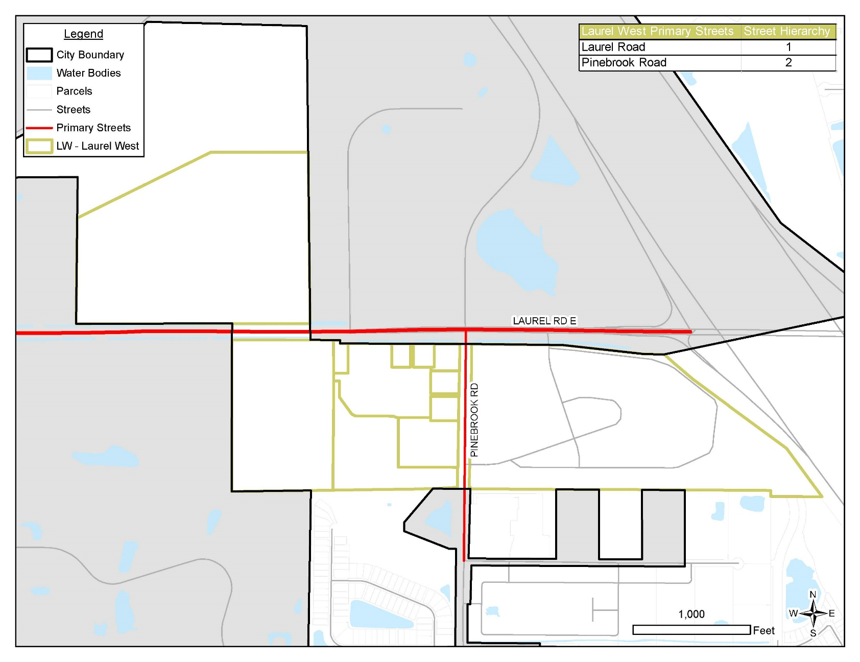 Figure 2.3.9.2. Laurel West Primary Streets