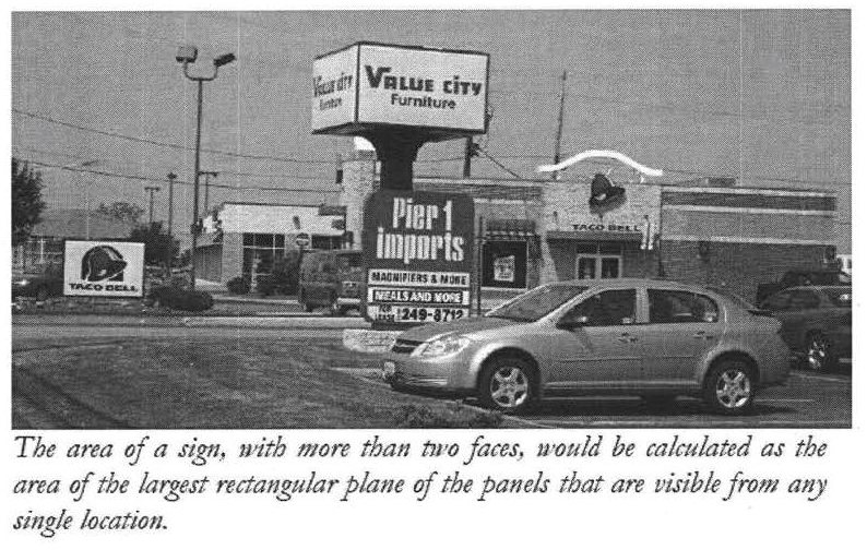Figure L: Example of a sign area with multiple faces