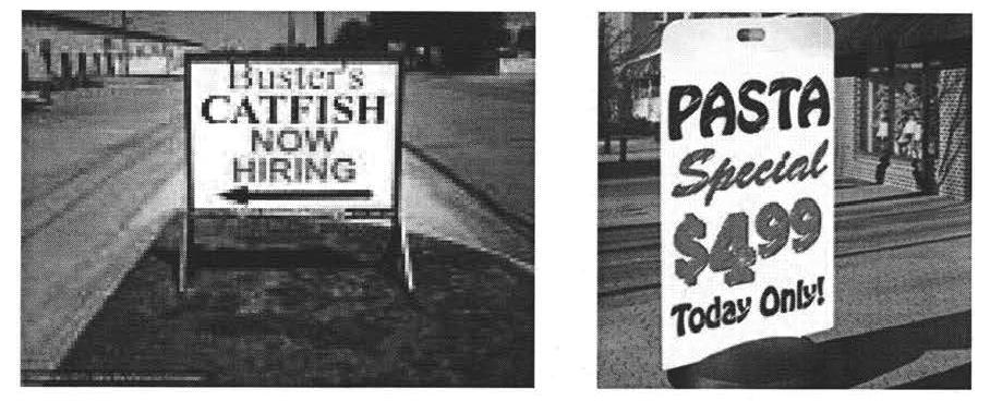 Figure B: Examples of movable signs attached to the ground