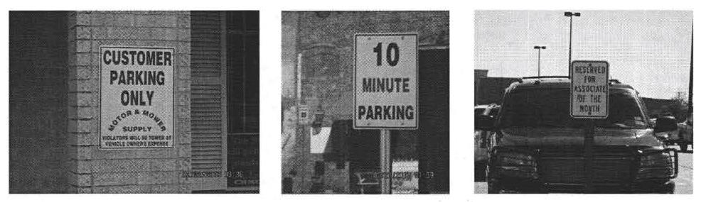 Figure D: Example of signs used to restrict parking