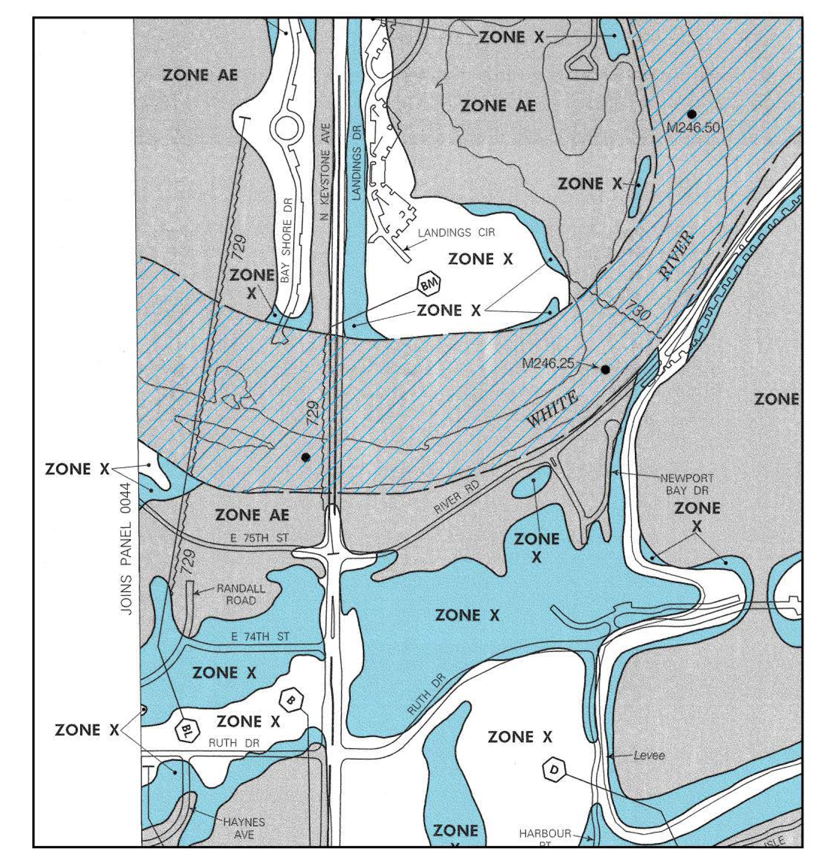Diagram NN Example of a FIRM map illustrating zones
