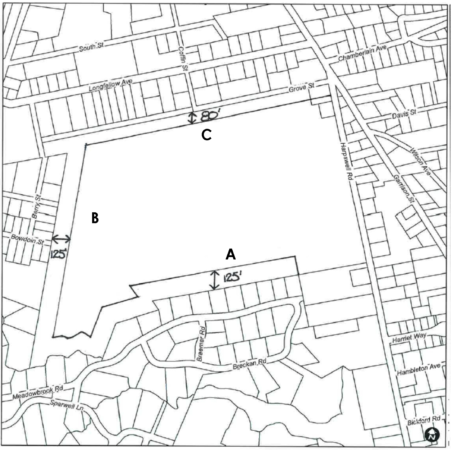 Figure 4.2.5.B(4)d: Setback Requirements for Growth-College Districts