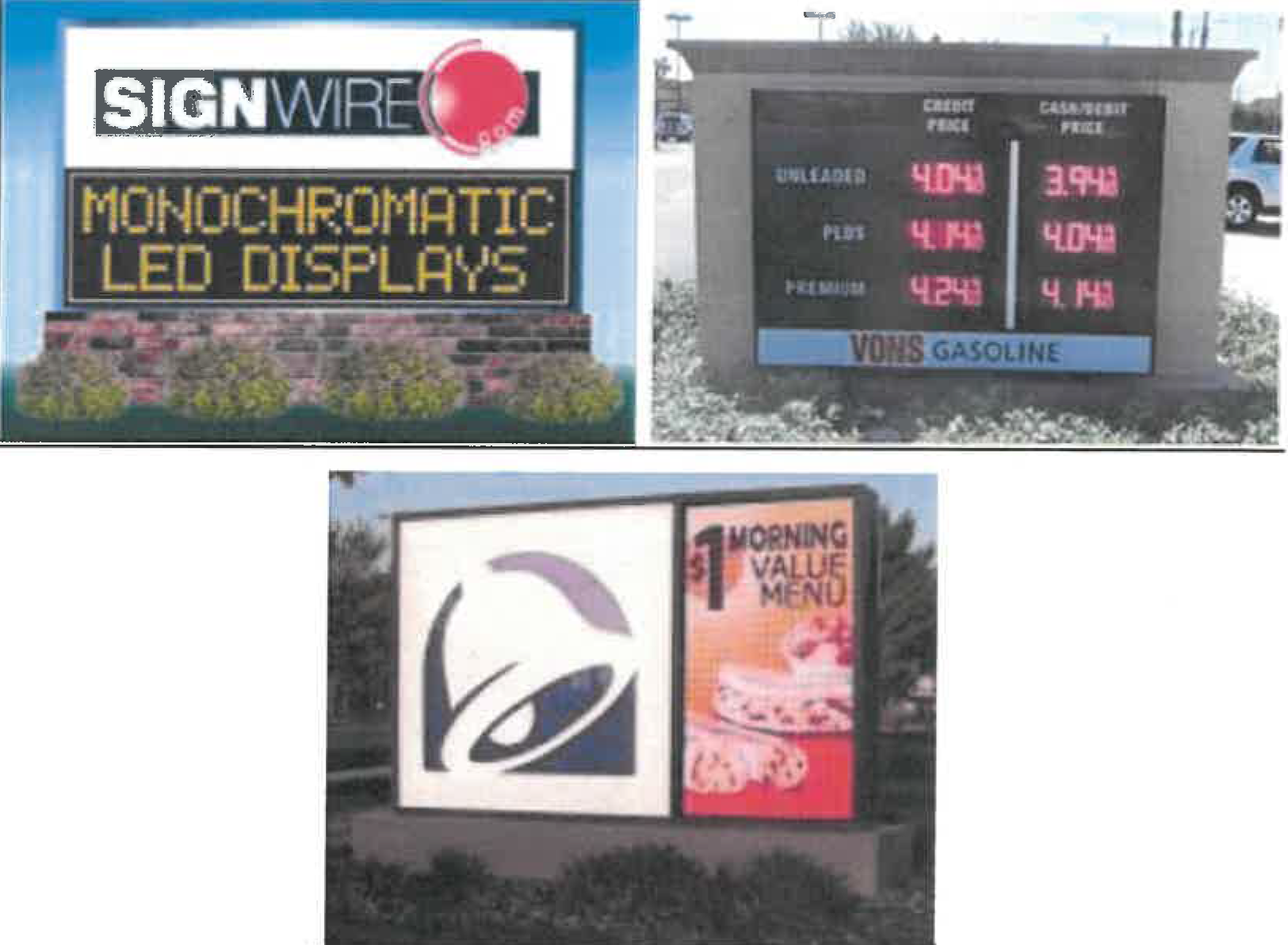 Figure 15:13 Examples of digital signs
