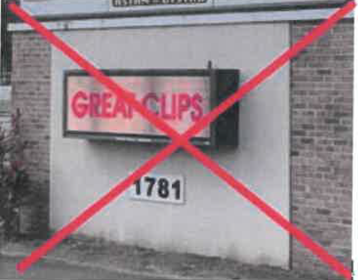 Figure 15:15 Example of the digital sign area not being integrated into a monument sign