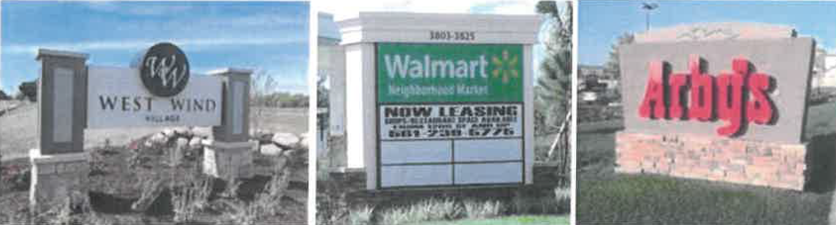 Figure 15:17 Examples of monument signs