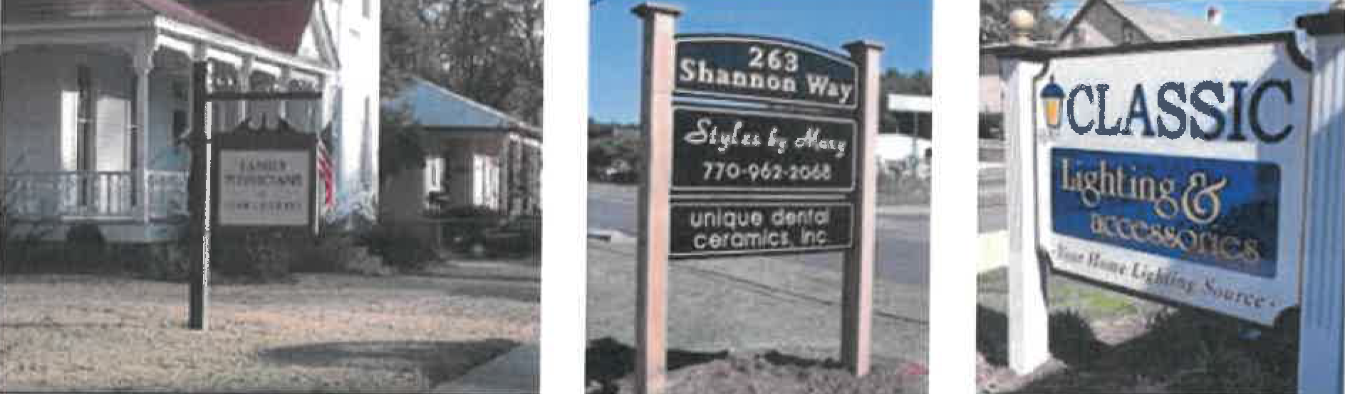 Figure 15:19 Examples of a post sign