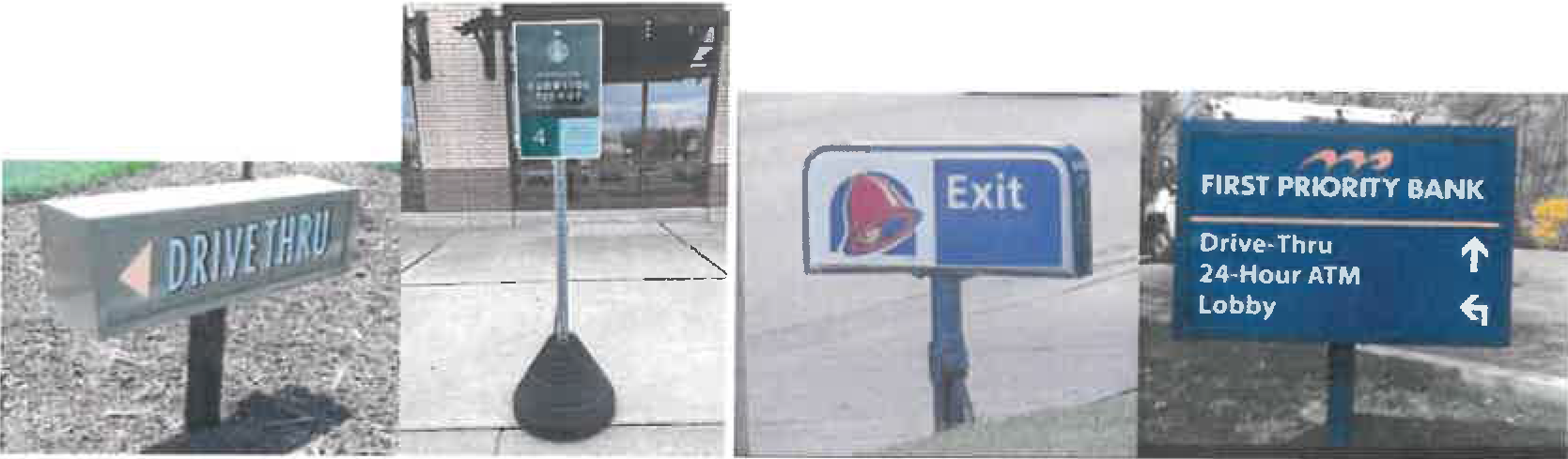 Figure 15:21 Examples of incidental signs with four square feet or less of sign area