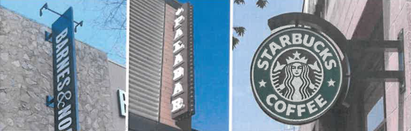 Figure 15:27 Examples of projecting signs