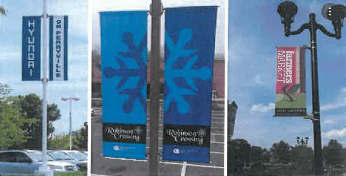 Figure 15:30 Examples of light pole signs