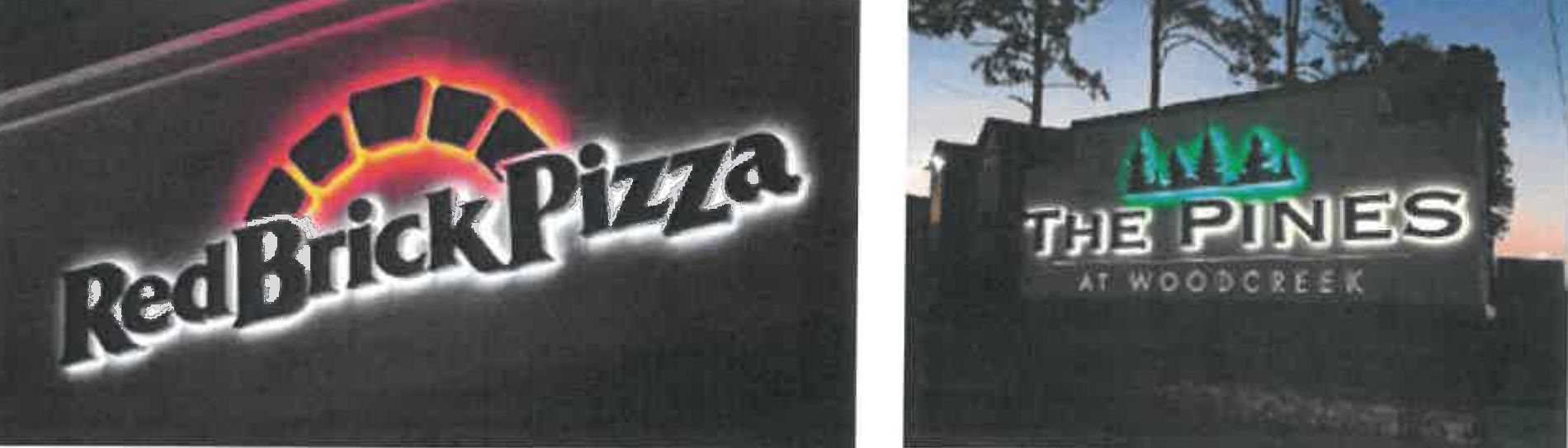 Figure 2:1 Examples of signs with halo lit illumination