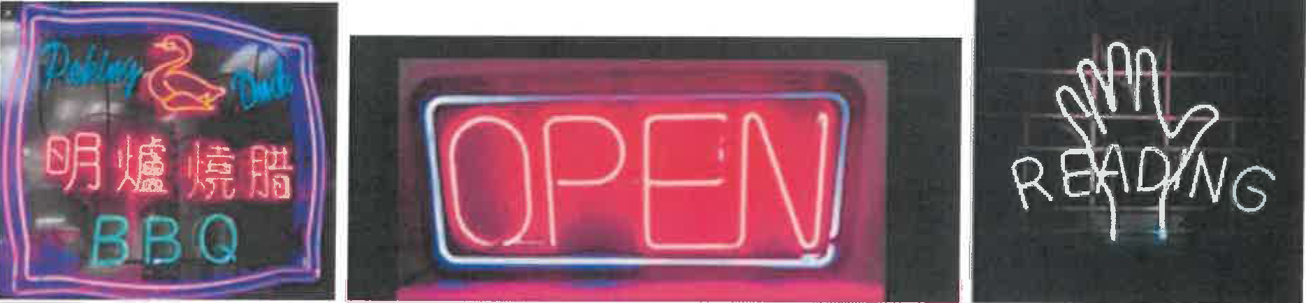Figure 2:6 Examples of signs with neon