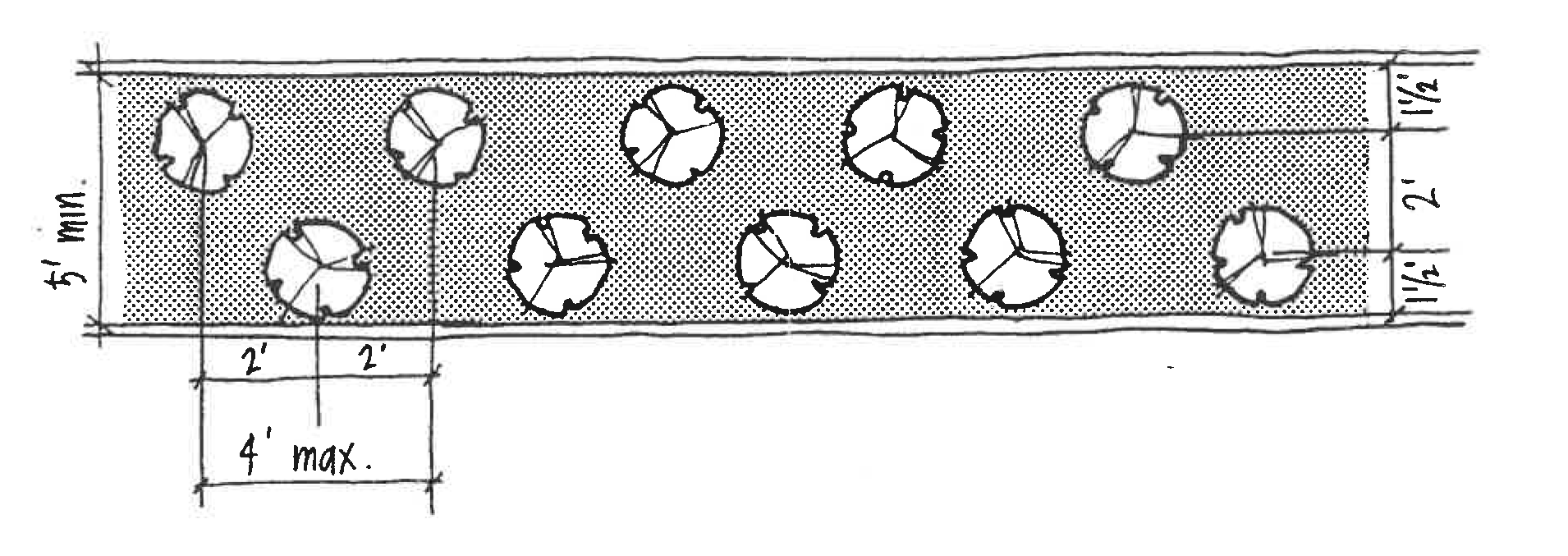 Figure 13:3 Minimum Planting Requirements for Divider Medians
