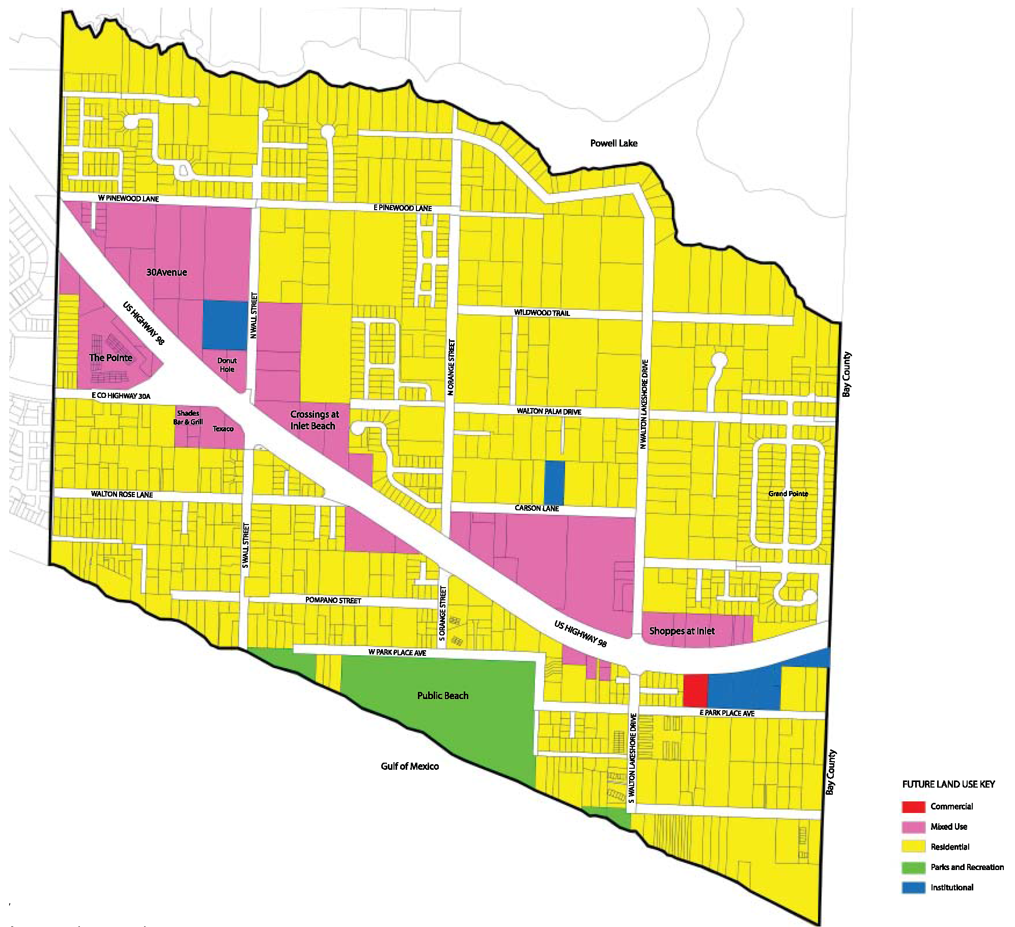Exhibit 1. Excerpt of Walton County Future Land Use Map within Inlet Beach Neighborhood boundary