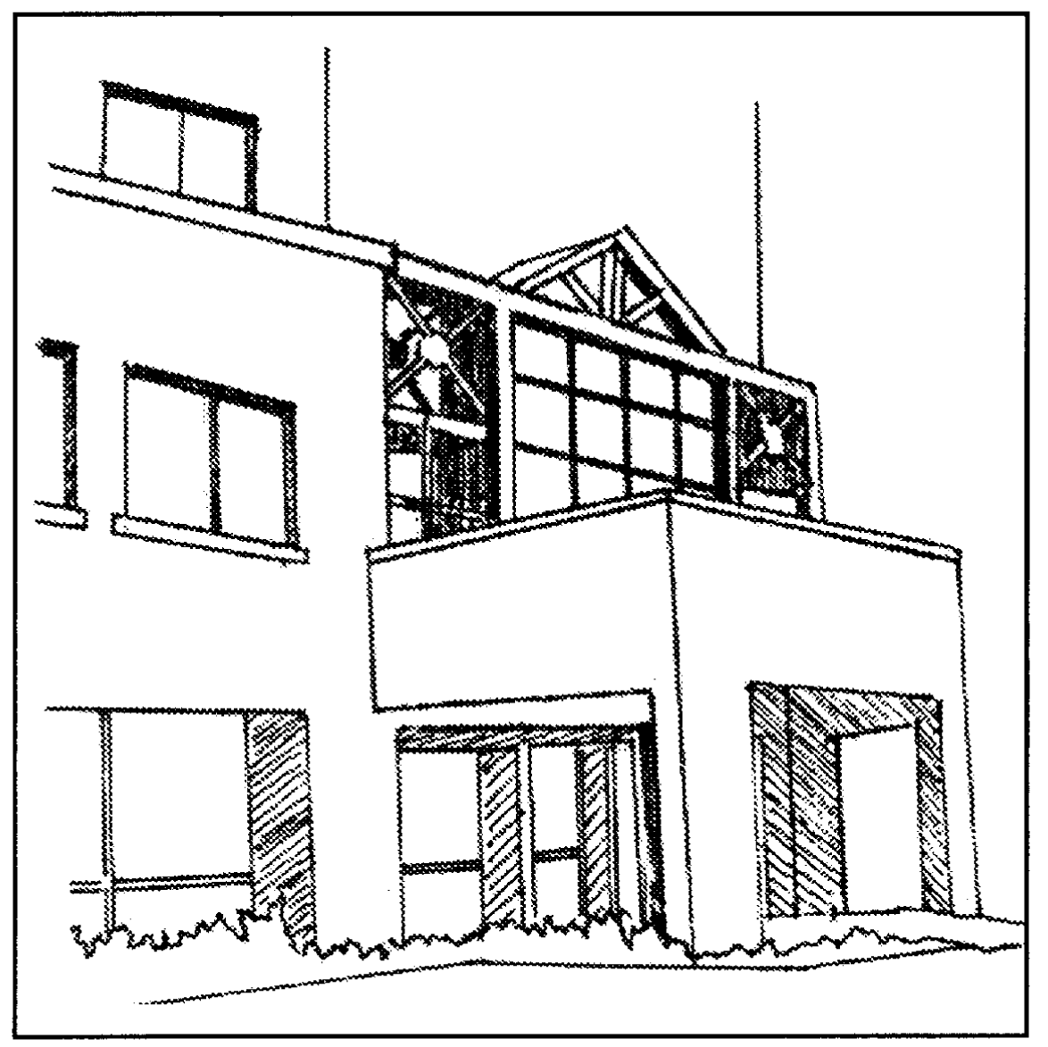 The lower floors of multistory buildings should contain design details, such as windows and canopies, to enrich the streetscape view