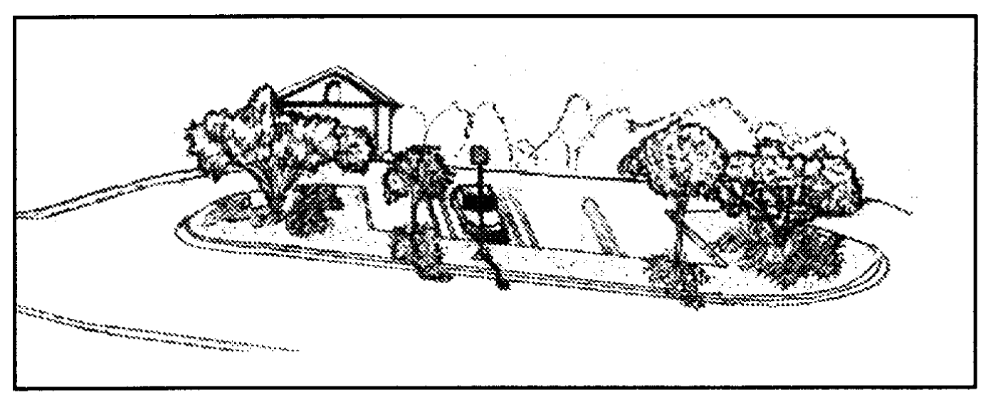 Parking bays should be separated from streets via landscape buffers