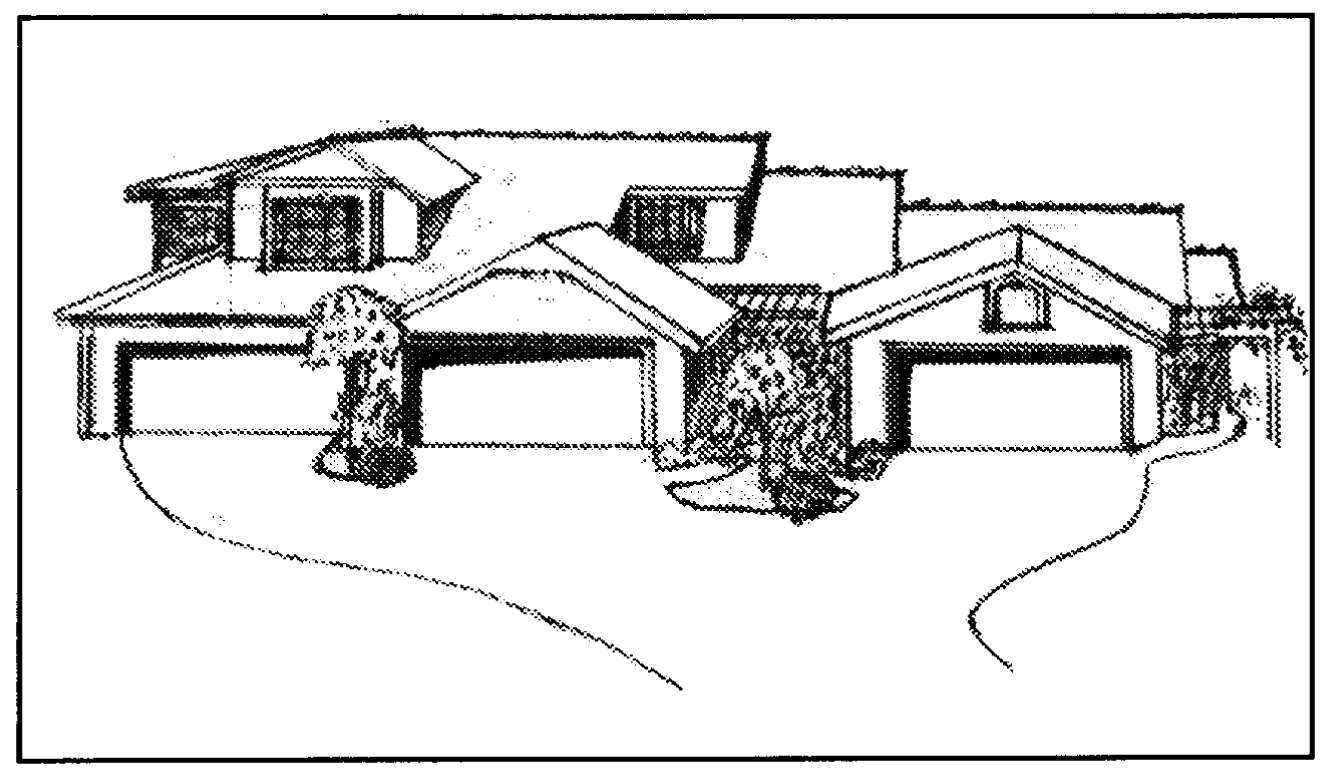 Single-story elements within a two-story building help to reduce apparent building mass