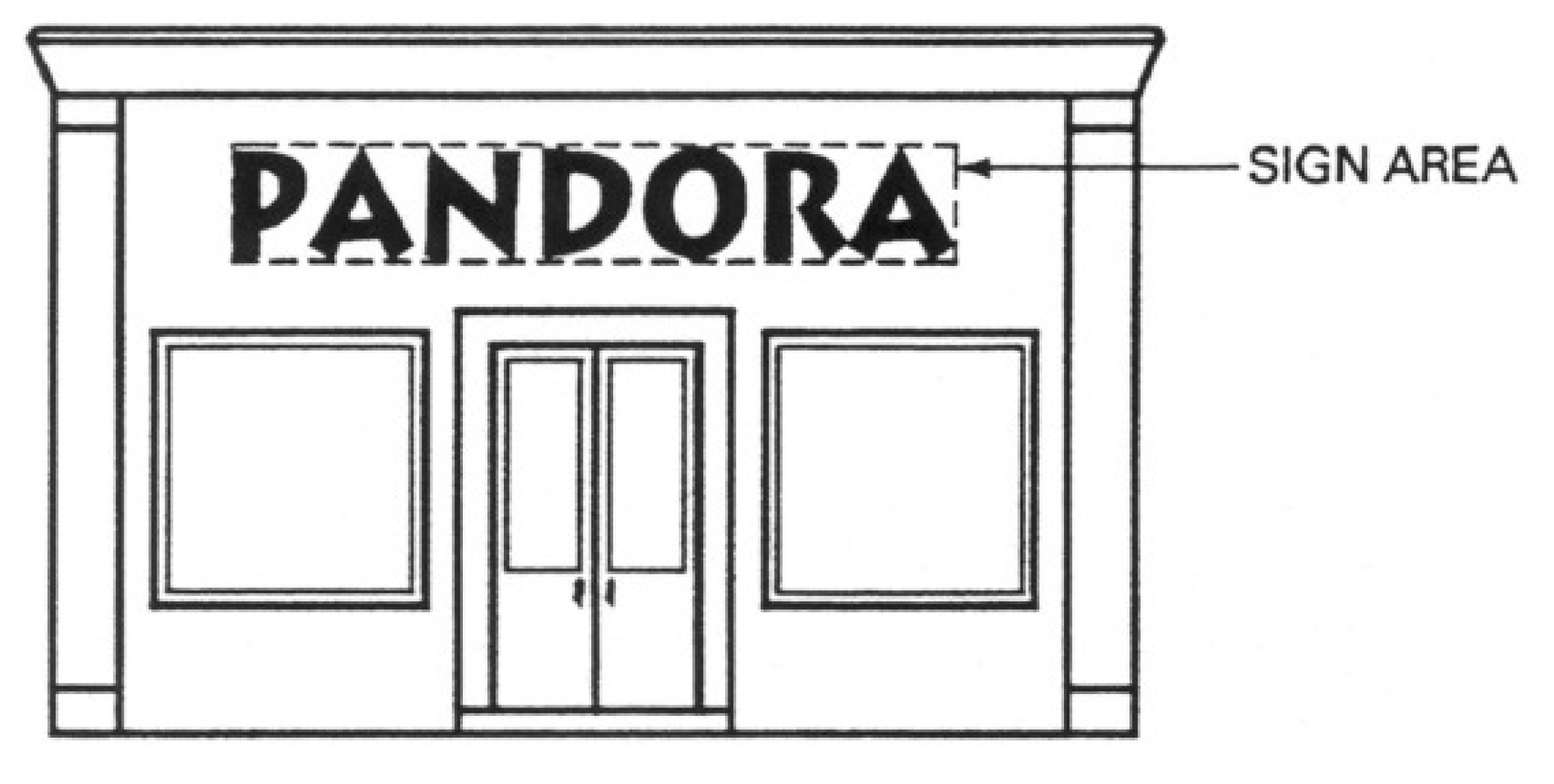 Figure 10-4: Illustration of sign area calculation for wall sign with individual letters.