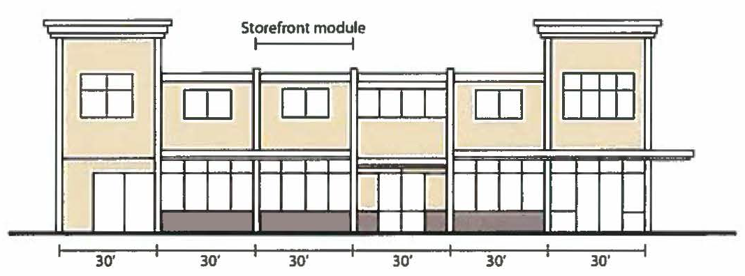 Figure 19-6.5-5: Example configuration of a retail building facade