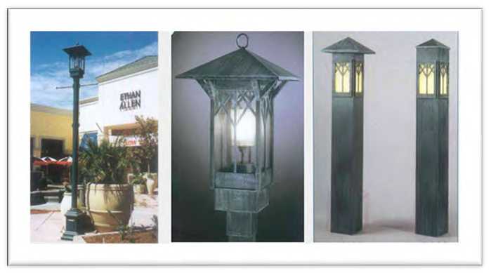 Figure 122-811.3 Permitted Pedestrian Lighting Styles