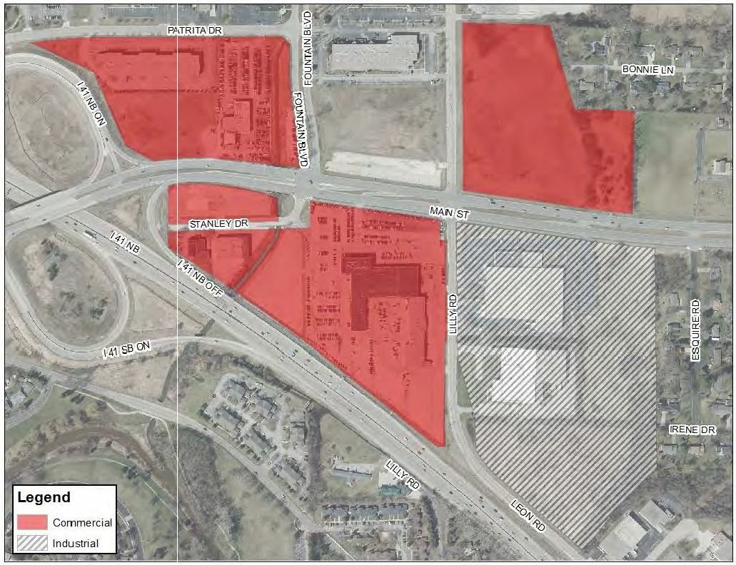 Figure 122-821.4 East of the Highway Sub-District Area Classifications