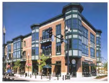 Figure 122-823.3 Example of a Landmark Building with a defined corner towner element