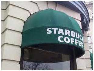 Figure 122-827.8 Example of Awning Signage