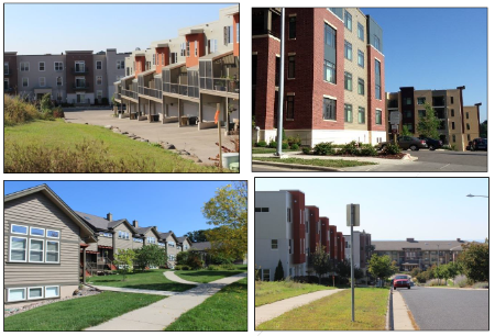 Figure 520-76(1): Examples of Building Size and Mass Continuity
