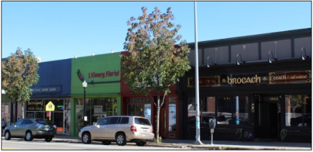 Figure 520-76(2): Urban Example of Adjacent Building Facade Continuity