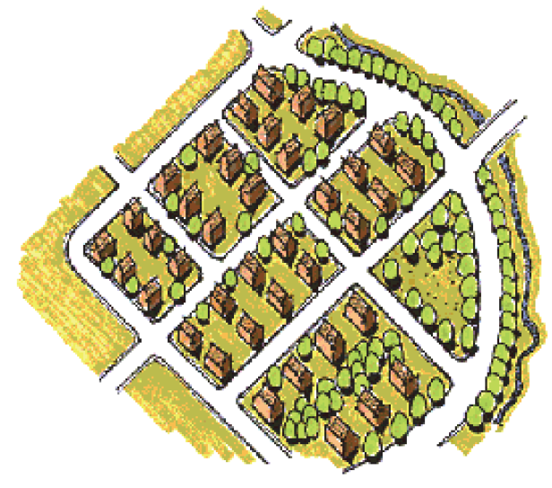 Figure 9-3: Illustration of a Modified Grid Street Pattern.