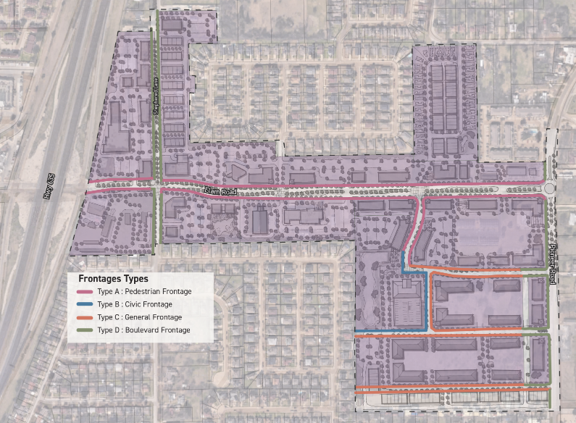 Figure 1: M, Mixed Use District Frontage Map