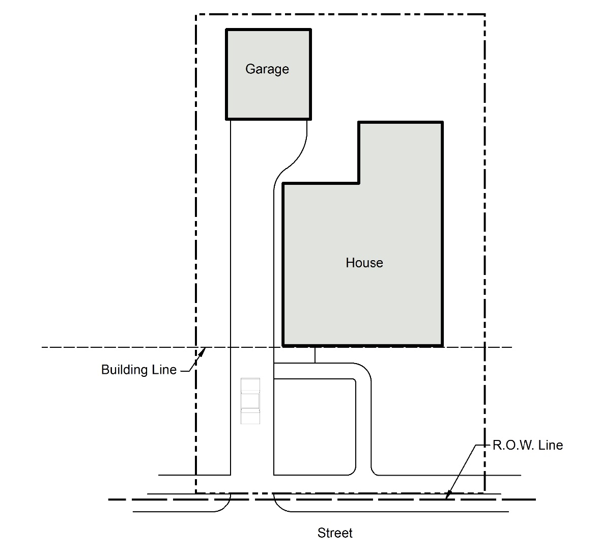 Figure 19: Straight Driveway with Detached Garage