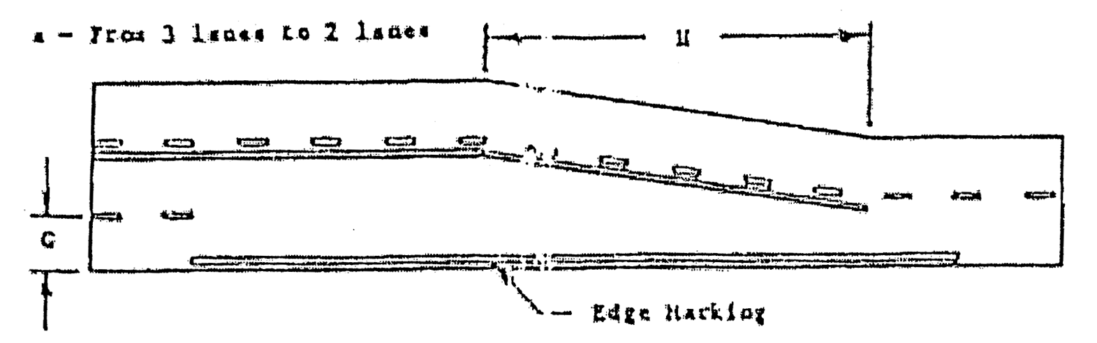 Right-turn lane and tapers