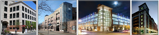 Images showing appropriate design of structured parking facilities.