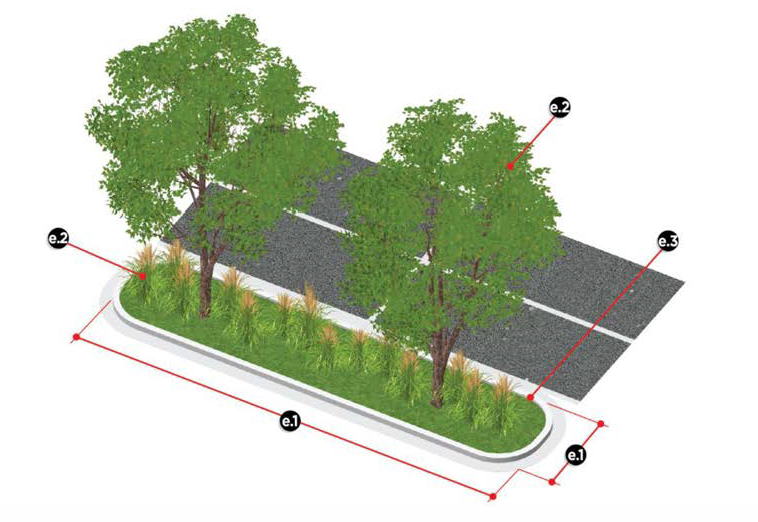 Figure 13-1-153(6): Parking Lot Island Standards